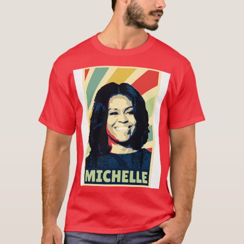 Michelle Obama Vintage Colors T_Shirt