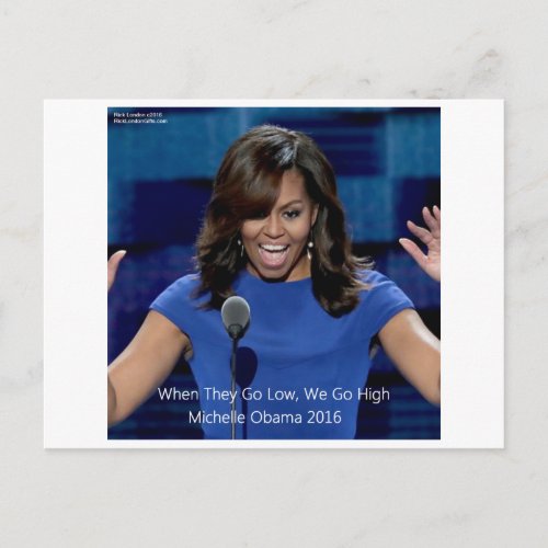 Michelle Obama We Go High Collectible Postcard