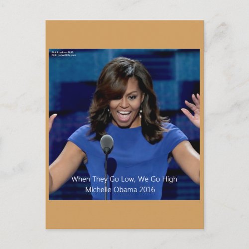 Michelle Obama We Go High Collectible Postcard