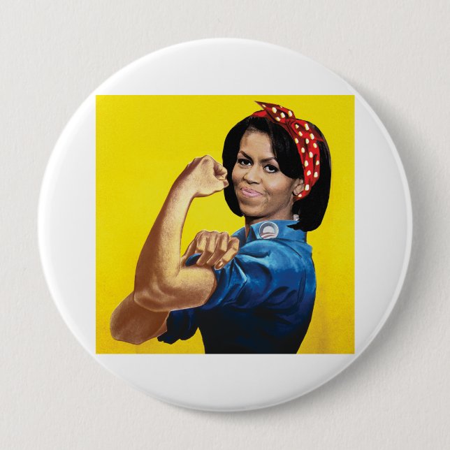 MICHELLE THE RIVETER -.png Pinback Button (Front)