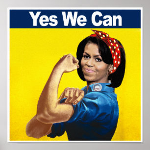 MICHELLE THE RIVETER - YES WE CAN.png Poster