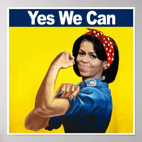 MICHELLE THE RIVETER _ YES WE CANpng Poster