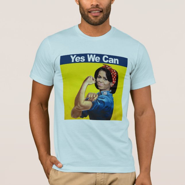 MICHELLE THE RIVETER - YES WE CAN.png T-Shirt (Front)