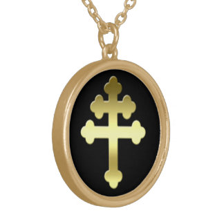 Michelle's Cross of Loraine French Croix Gold Plat Plated Necklace