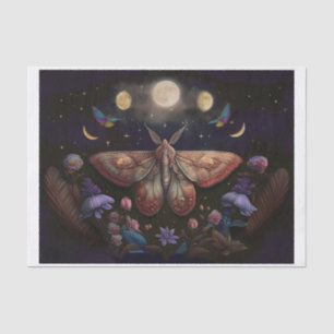 Michelle's Fluttering Moon, Colorful Moth Tissue Paper