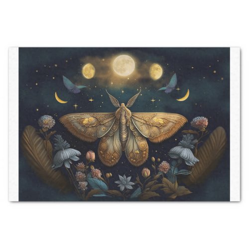 Michelles Fluttering Moon Golden Moth Tissue Paper