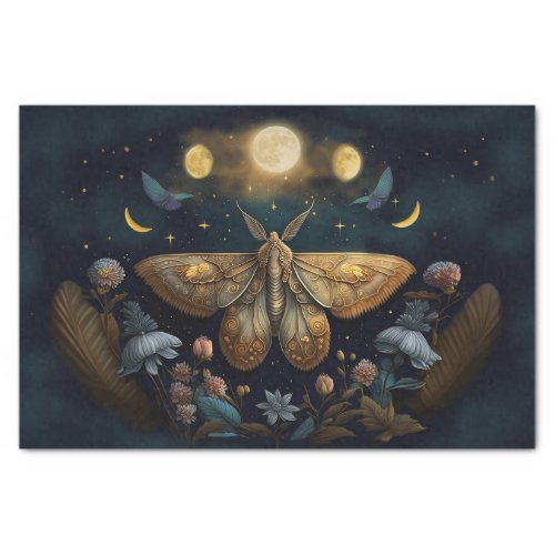 Michelles Fluttering Moon Golden Moth Tissue Paper