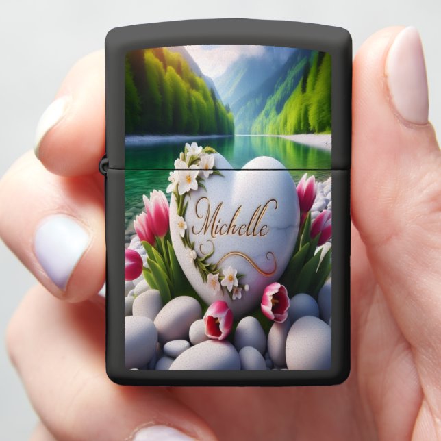 Michelle's Heart In Nature Zippo Lighter (In Hand)