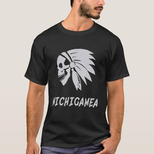 Michigamea Native American Indian Born Freedom Evi T-Shirt (Front)