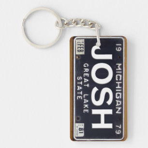 Michigan 1981 License Plate Keychain Custom