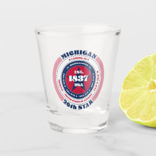 Michigan 26th Star Patriotic Shot glass
