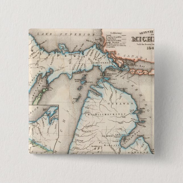 Michigan 2 pinback button (Front)