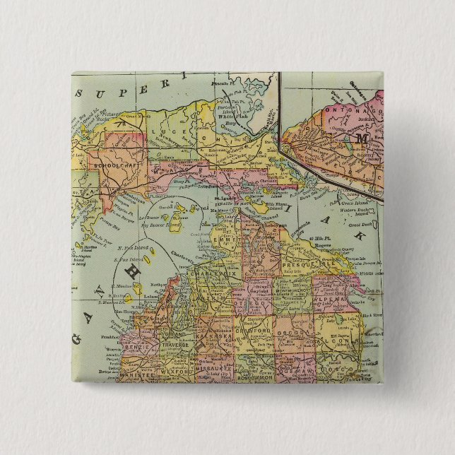 Michigan 3 pinback button (Front)
