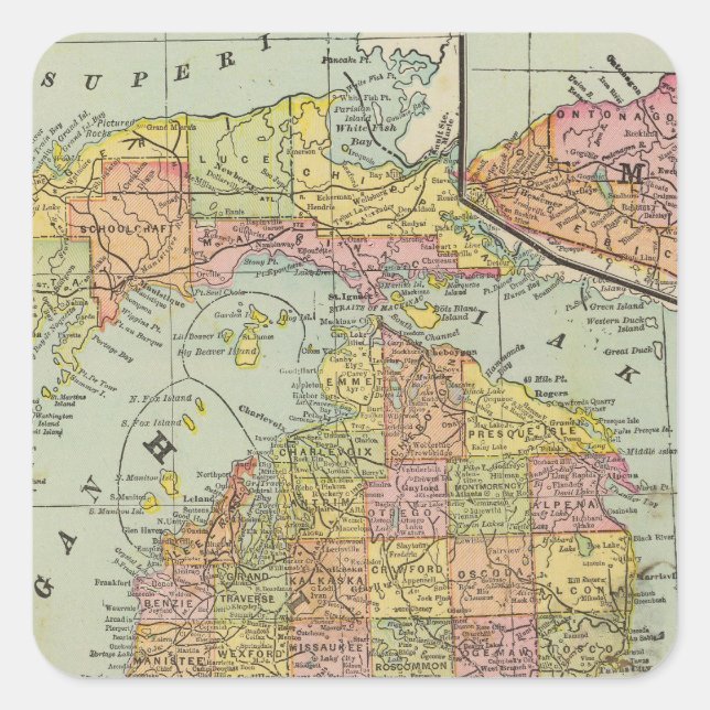 Michigan 3 square sticker (Front)