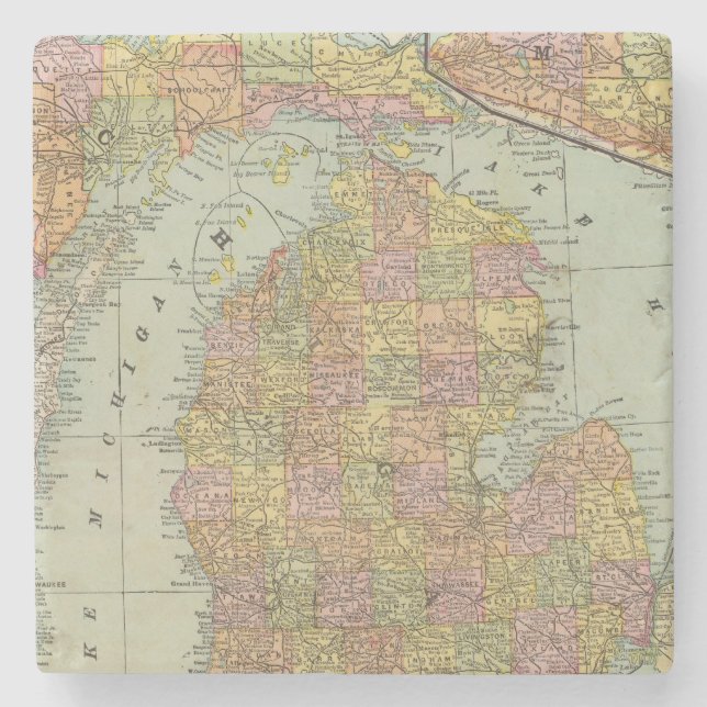 Michigan 3 stone coaster (Front)