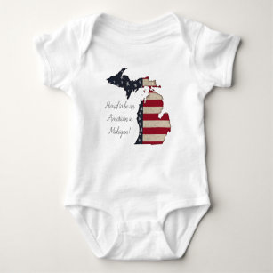 Michigan Americana   Proud American in Michigan Baby Bodysuit