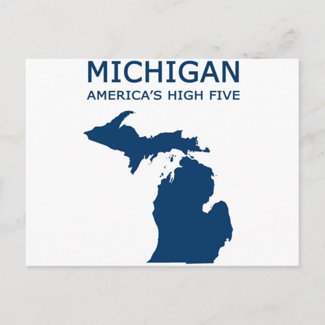 Michigan. America's High Five Postcard (Front)