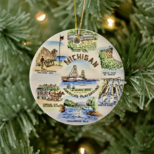 Michigan Americas Playground Ceramic Ornament
