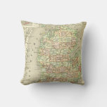 Michigan Antique Map Colorful State Mitten Throw Pillow at Zazzle