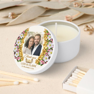 Michigan Apple Blossom Wedding Favor Candle Mini Candle Favors