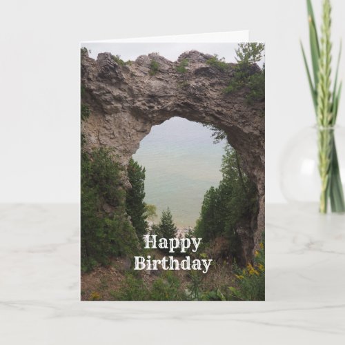 Michigan Arch Rock Geology Photo Birthday Card
