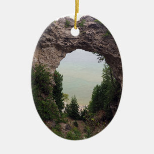 Michigan Arch Rock Geology Photo Ceramic Ornament