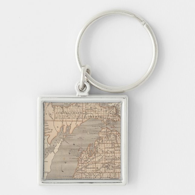 Michigan Atlas Map Keychain (Front)