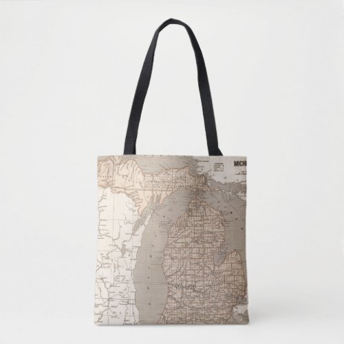 Michigan Atlas Map Tote Bag