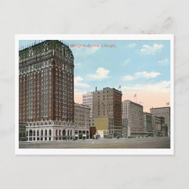 Michigan Ave Chicago Vintage Postcard Zazzle