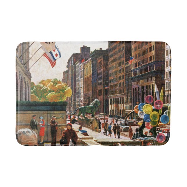 Michigan Avenue, Chicago by John Falter Bathroom Mat (Front)