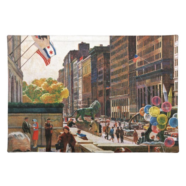 Michigan Avenue, Chicago by John Falter Placemat (Front)