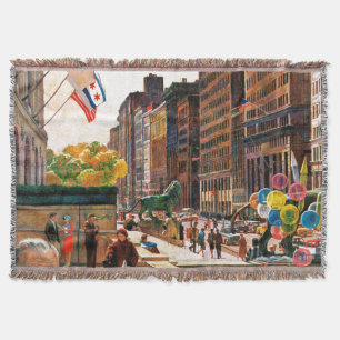 Michigan Avenue, Chicago by John Falter Throw Blanket