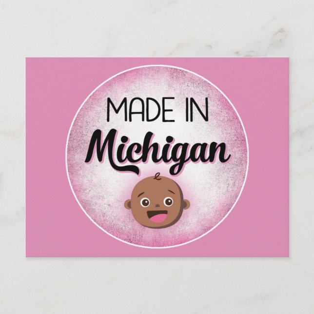 Michigan Baby Funny Pink African American Black Postcard (Front)