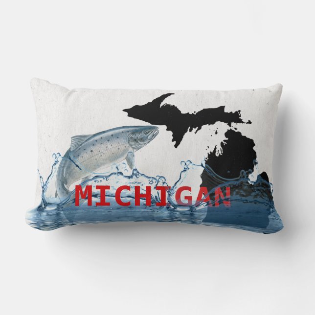 Michigan big fish lumbar pillow (Front)
