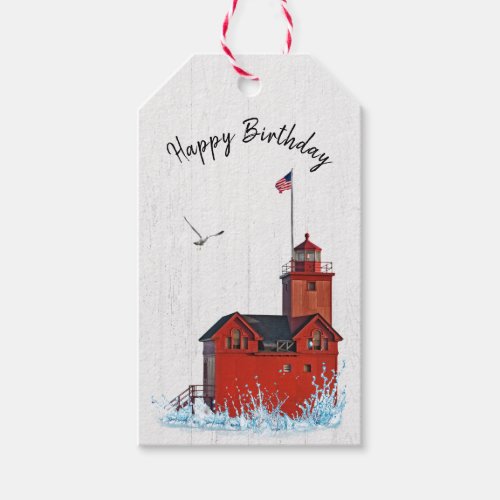Michigan Big Red Lighthouse  Gift Tags