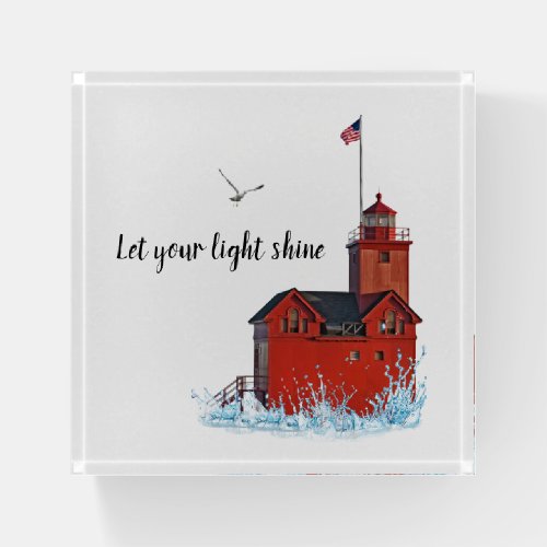 Michigan Big Red Lighthouse Paperweight