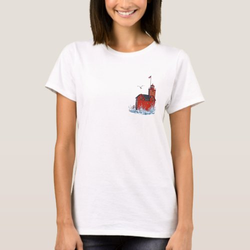 Michigan Big Red Lighthouse T_Shirt