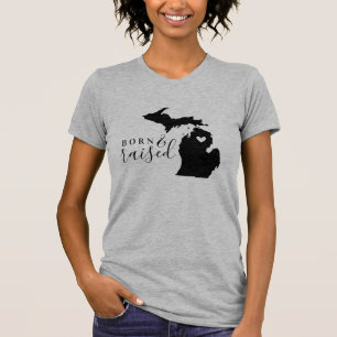 Michigan Born and Raised State Tee