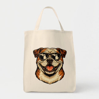 Michigan Bulldog Wearing Sunglasses Tote Bag