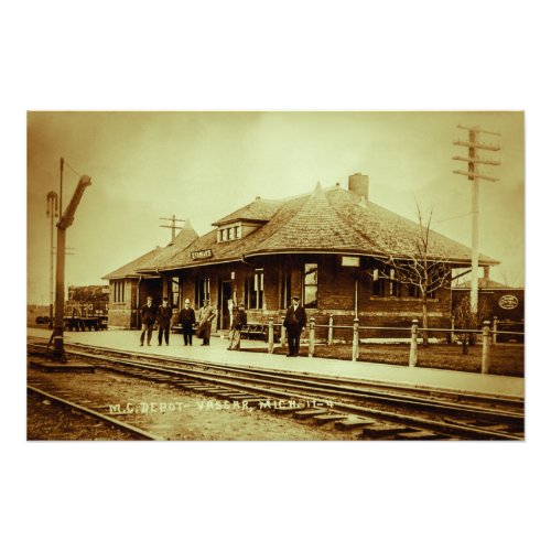 Michigan Central Railroad Depot Vassar Michigan Photo Print