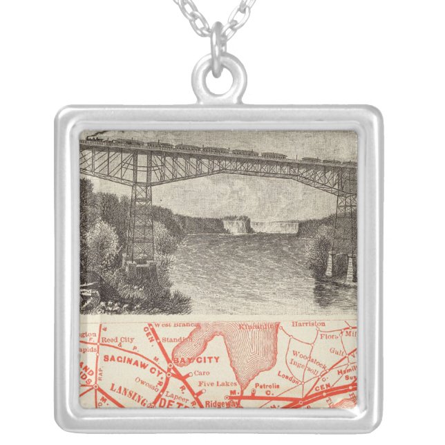 Michigan Central Railroad Silver Plated Necklace (Front)