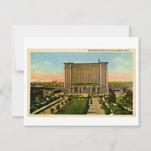 Michigan Central Station Detroit, Michigan Holiday Card