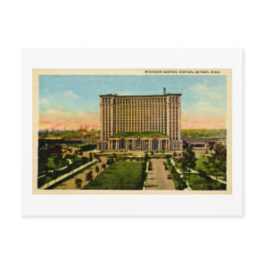 Michigan Central Station Detroit, Michigan Postcard