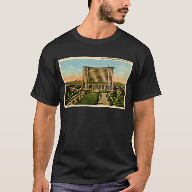 Michigan Central Station Detroit, Michigan T-Shirt (Front)