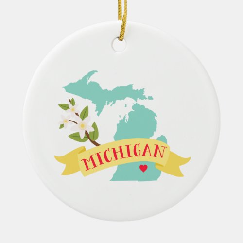 Michigan Ceramic Ornament