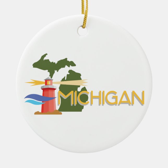 Michigan Ceramic Ornament (Front)