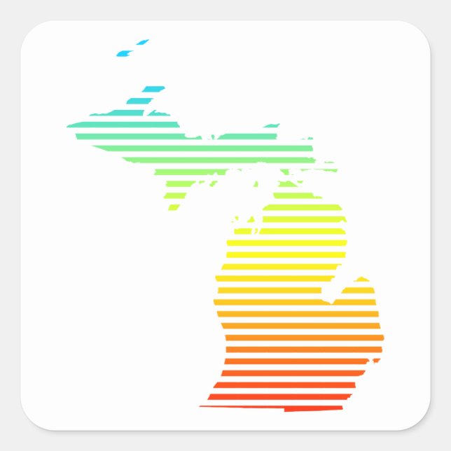 michigan chill fade square sticker (Front)