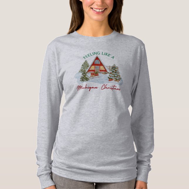 Michigan Christmas long sleeve t-shirt (Front)