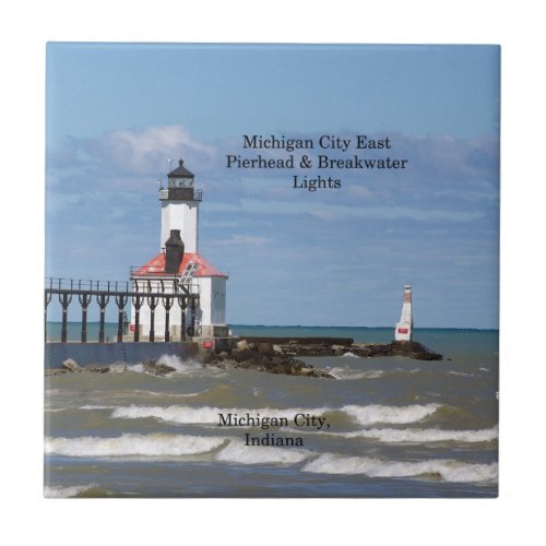 Michigan City East Pier  Breakwater Lights tile