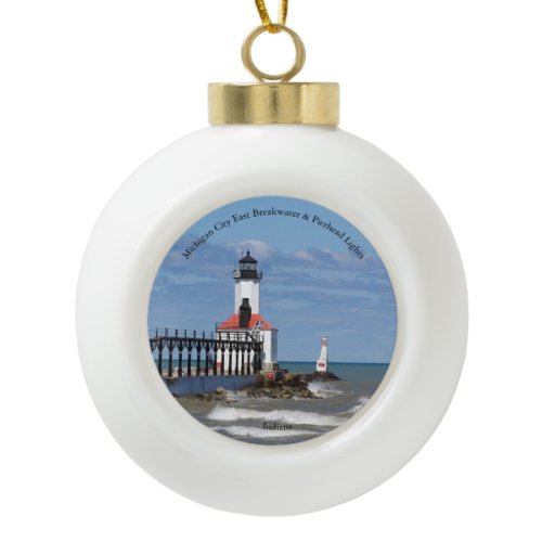 Michigan City East Pierhead &amp; Bkw Lights ornament
